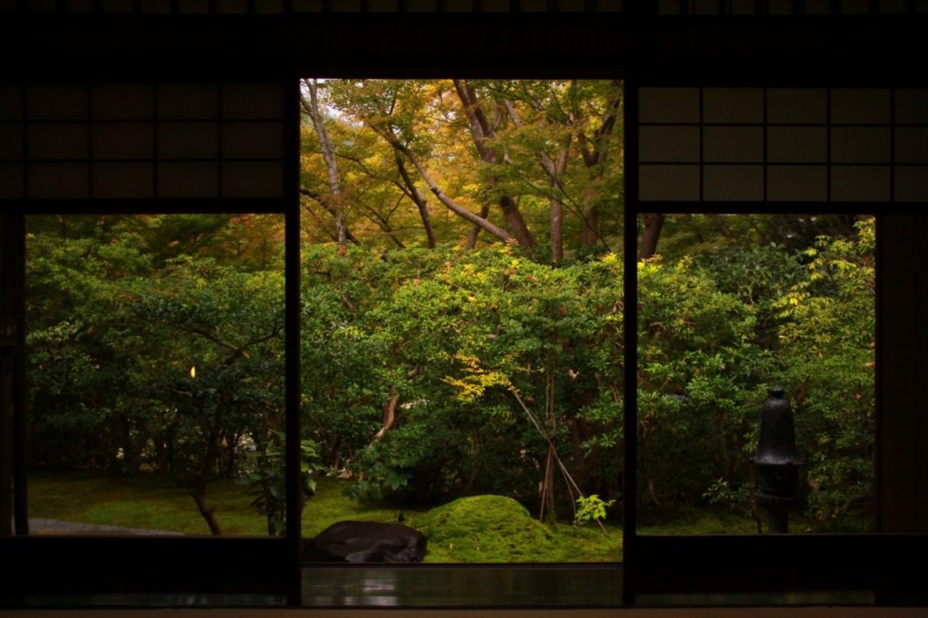 Japanese garden from a traditional samurai house in Japan